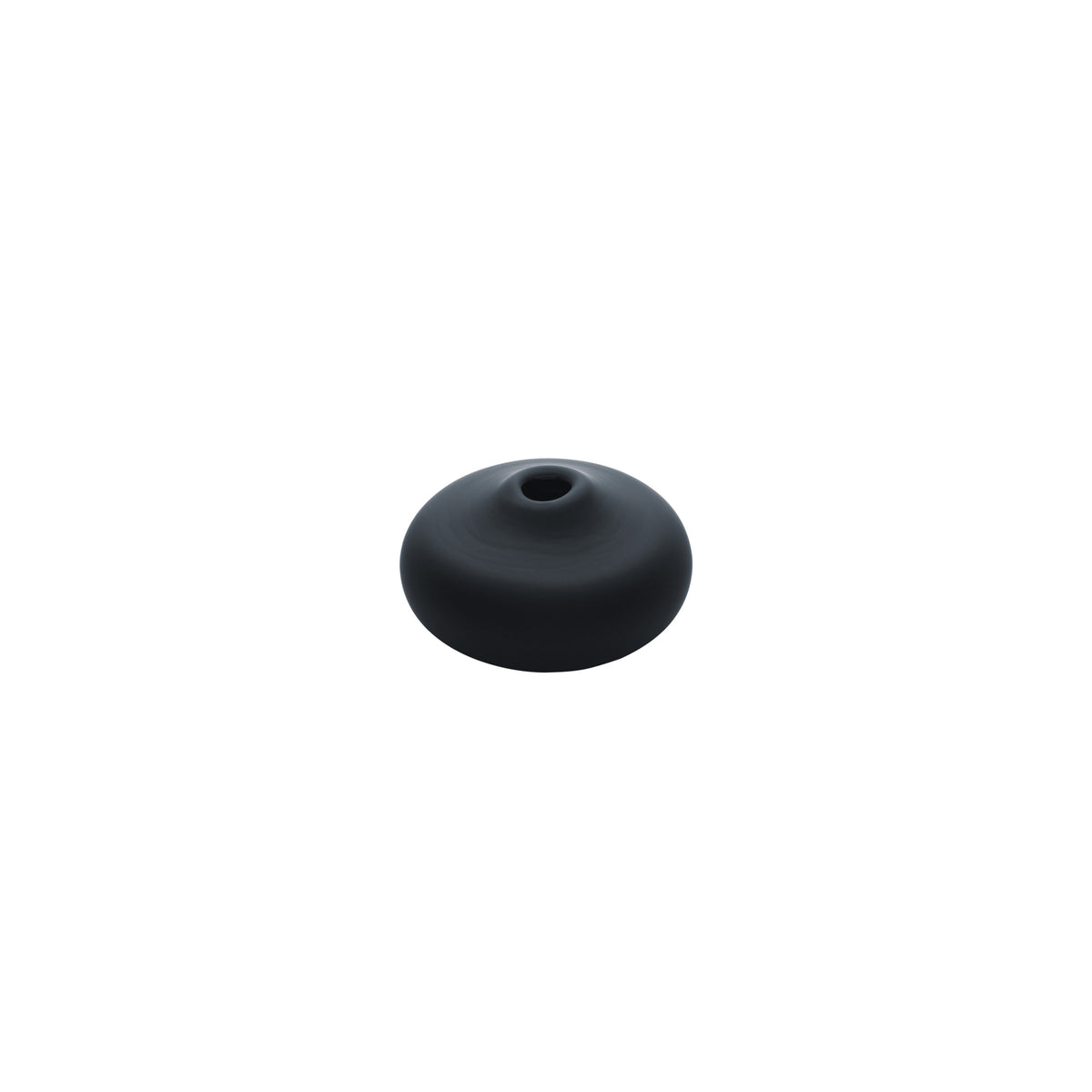 MINI VASE - Flat Round Bud Vase, Matte Black