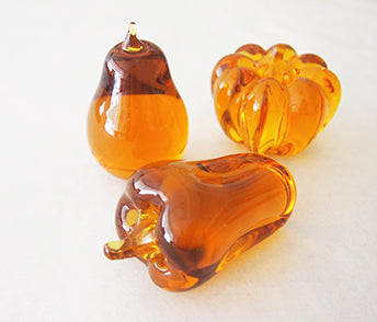 ORNAMENT - Pumpkin Amber, 3.7inch