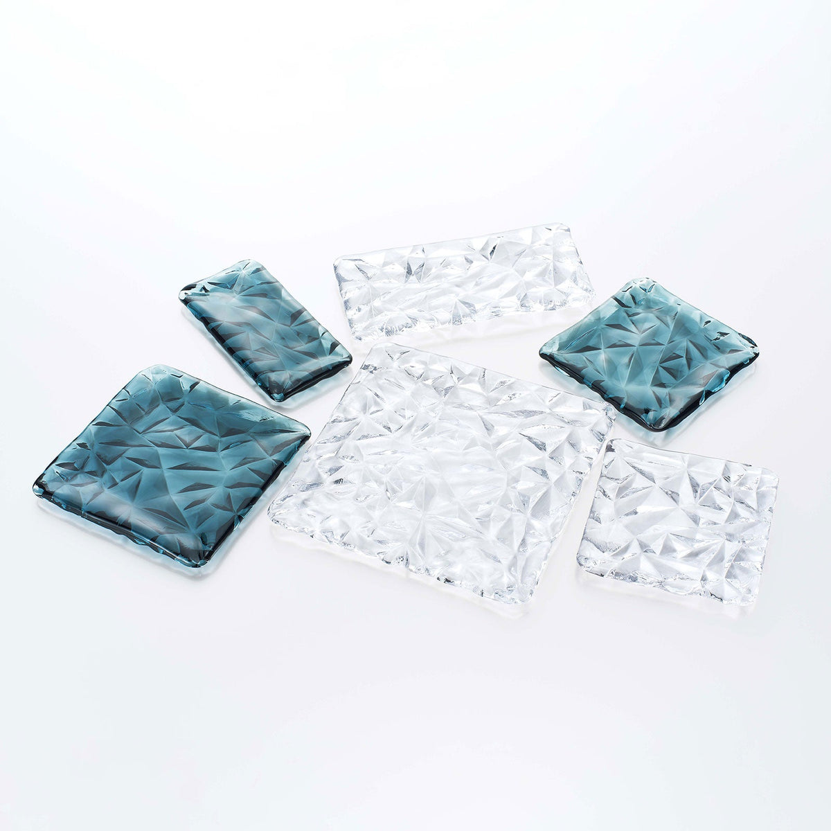 LIMPID PLATE - Rectangular Plate Indigo, 7.1 inch
