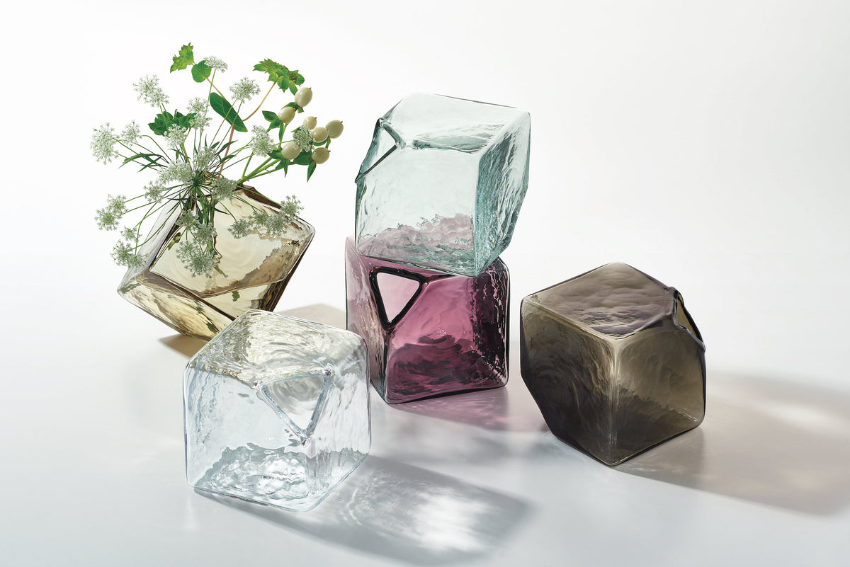 CUBO - Vase, Wine Red